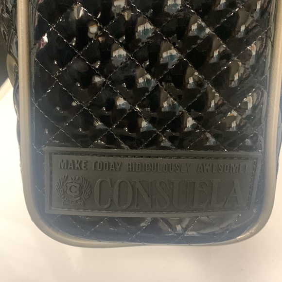 Consuela Black Quilted Tote with Tan Accents - Picture 6 of 15